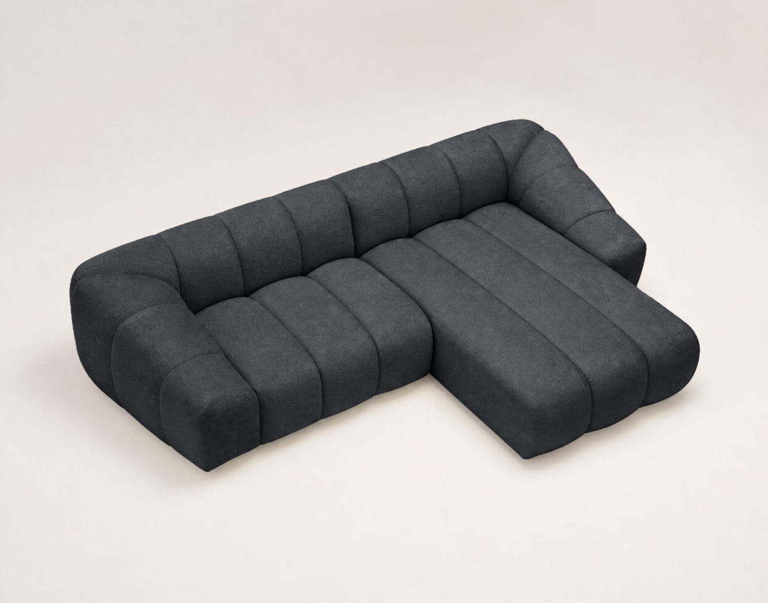 Canapé AVA d'angle droit 4 places en velours texturé | Best Mobilier