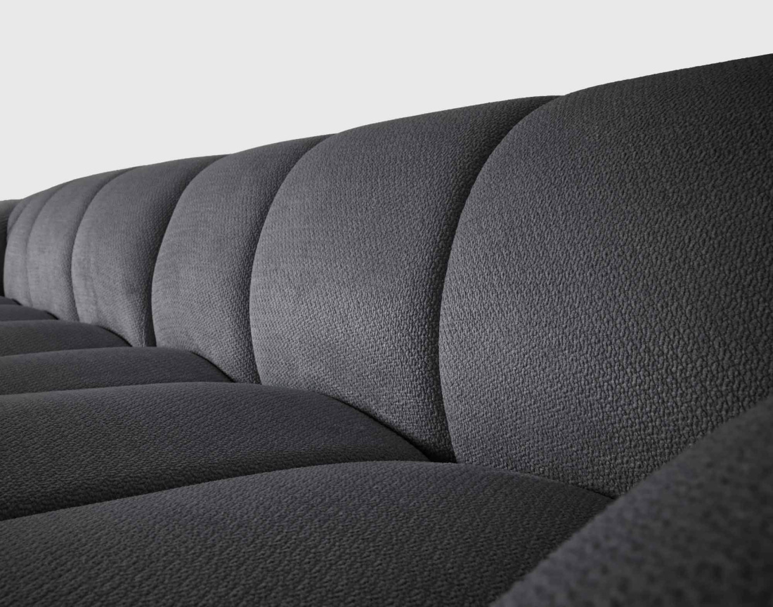 Canapé AVA d'angle droit 4 places en velours texturé | Best Mobilier