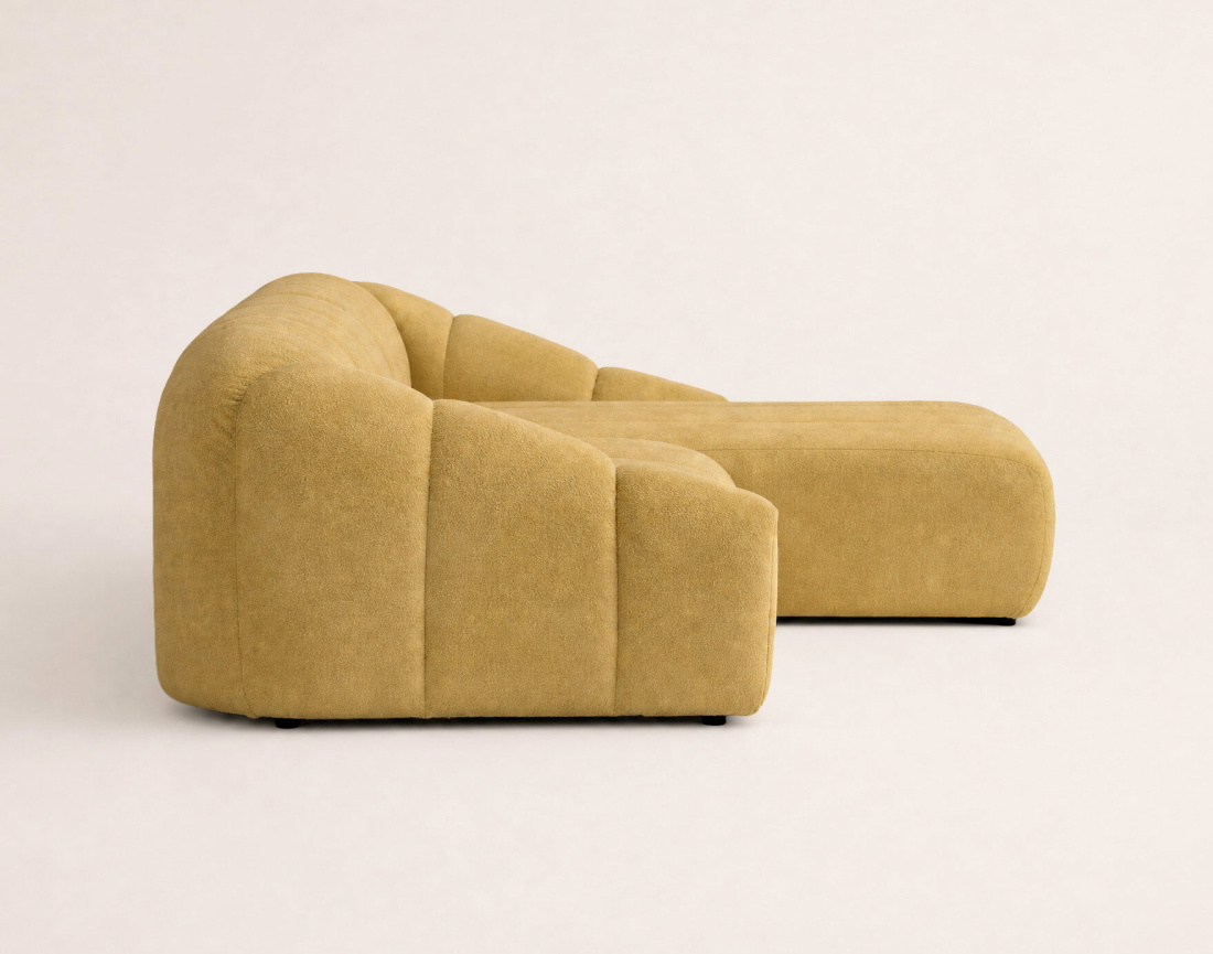 Canapé AVA d'angle droit 4 places en velours texturé | Best Mobilier