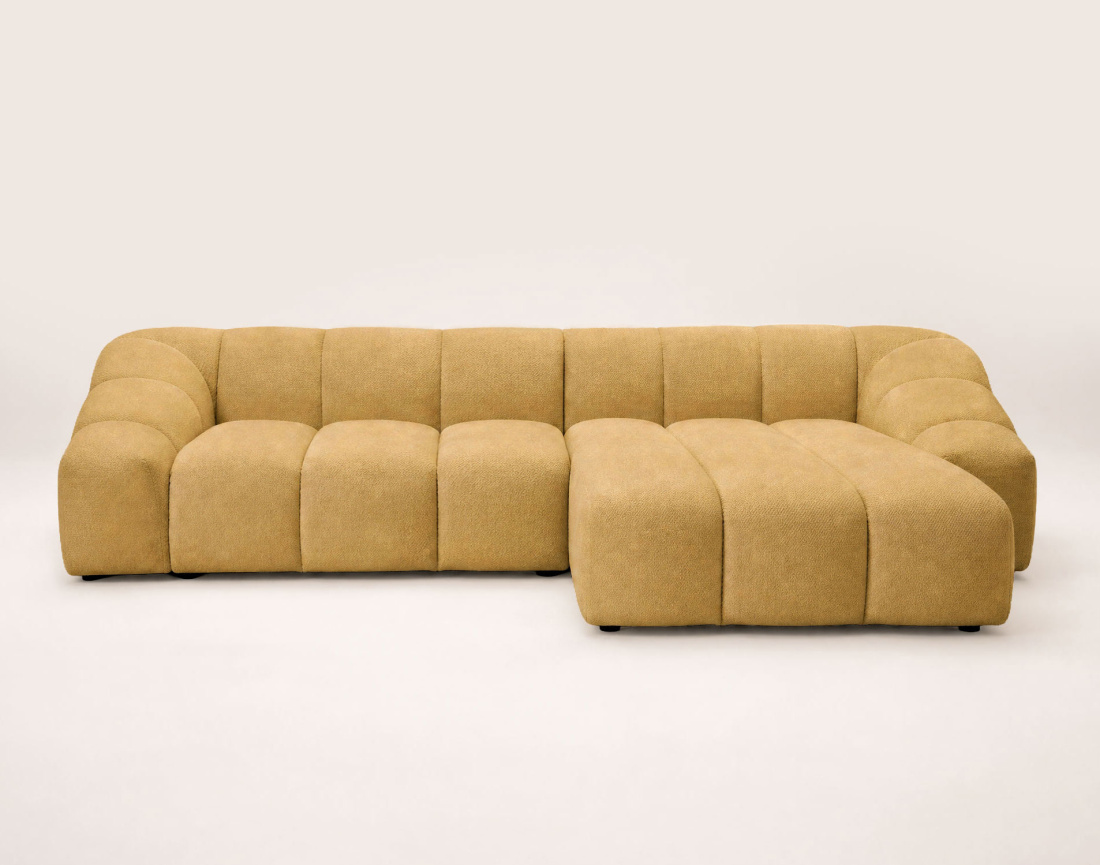Canapé AVA d'angle droit 4 places en velours texturé | Best Mobilier