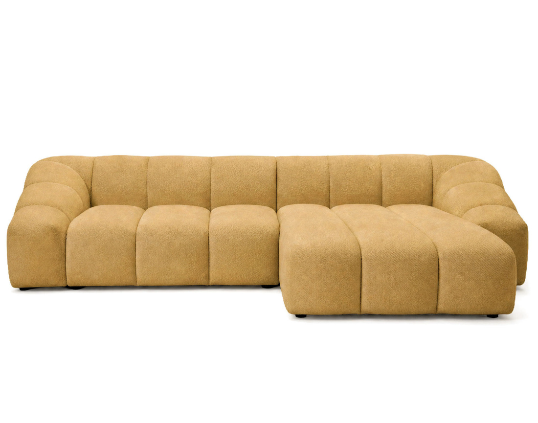 Canapé AVA d'angle droit 4 places en velours texturé | Best Mobilier