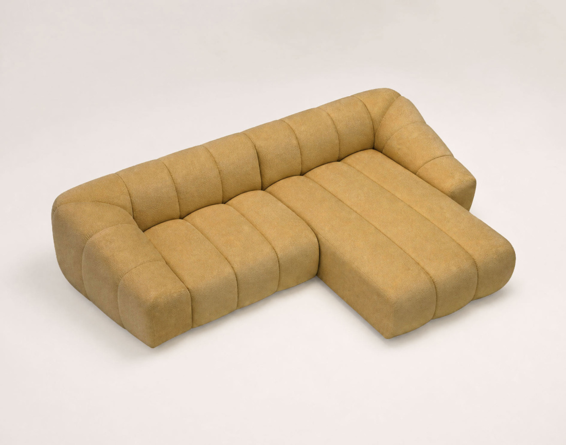 Canapé AVA d'angle droit 4 places en velours texturé | Best Mobilier