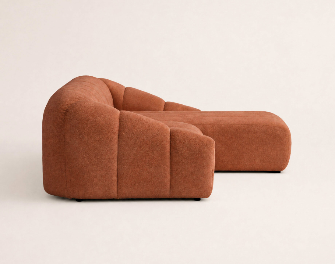 Canapé AVA d'angle droit 4 places en velours texturé | Best Mobilier