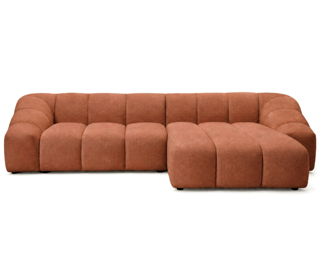 Canapé AVA d'angle droit 4 places en velours texturé | Best Mobilier