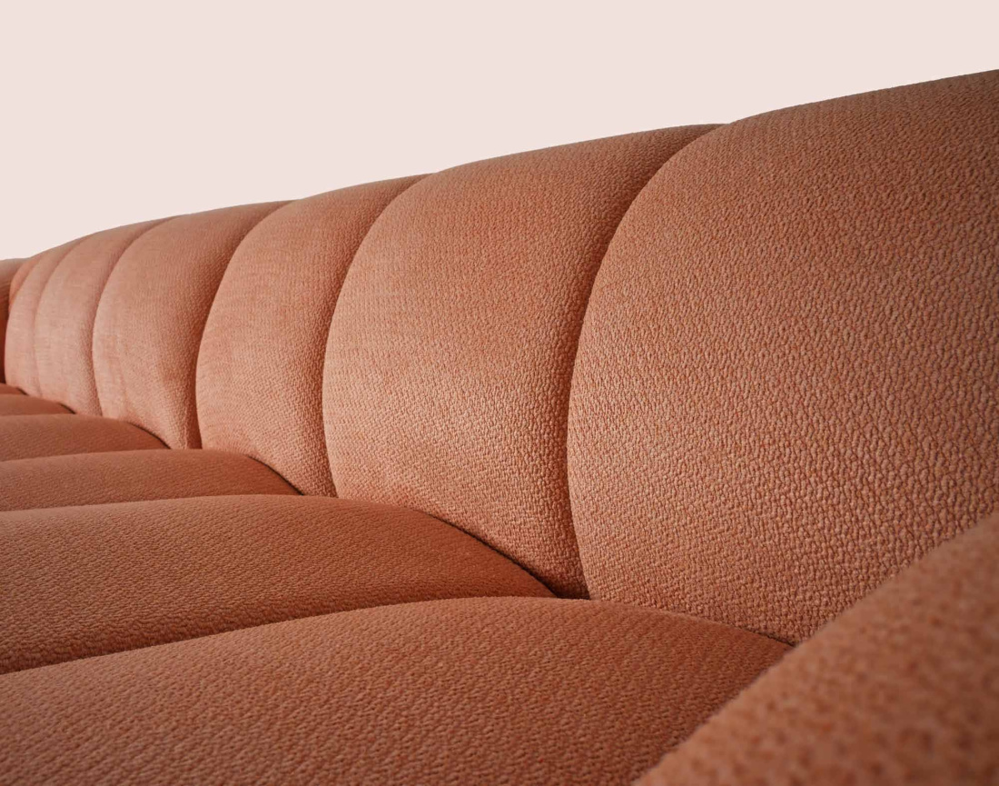 Canapé AVA d'angle droit 4 places en velours texturé | Best Mobilier