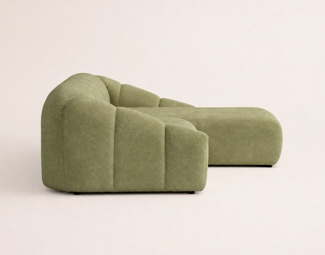 Canapé AVA d'angle droit 4 places en velours texturé | Best Mobilier