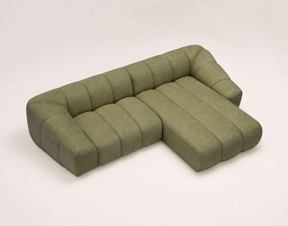 Canapé AVA d'angle droit 4 places en velours texturé | Best Mobilier