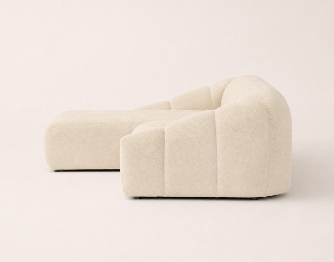 Canapé AVA d'angle réversible 4 places en velours texturé | Best Mobilier