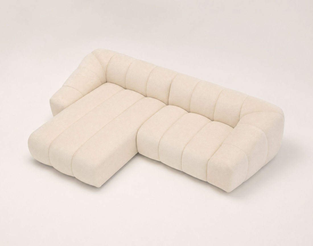 Canapé AVA d'angle réversible 4 places en velours texturé | Best Mobilier