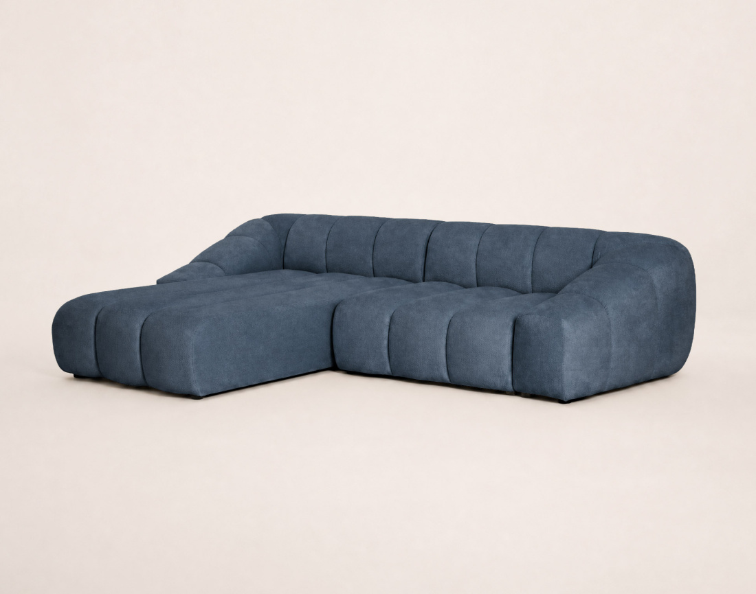 Canapé AVA d'angle réversible 4 places en velours texturé | Best Mobilier