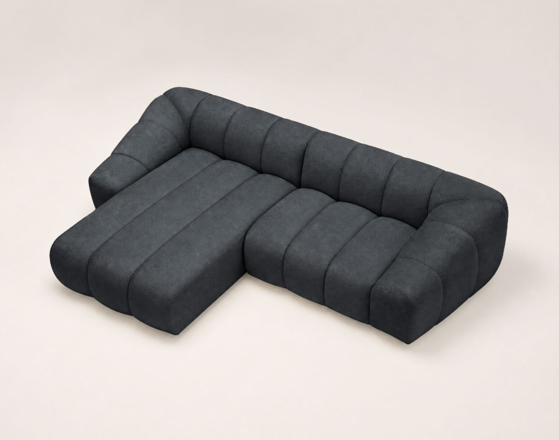 Canapé AVA d'angle réversible 4 places en velours texturé | Best Mobilier