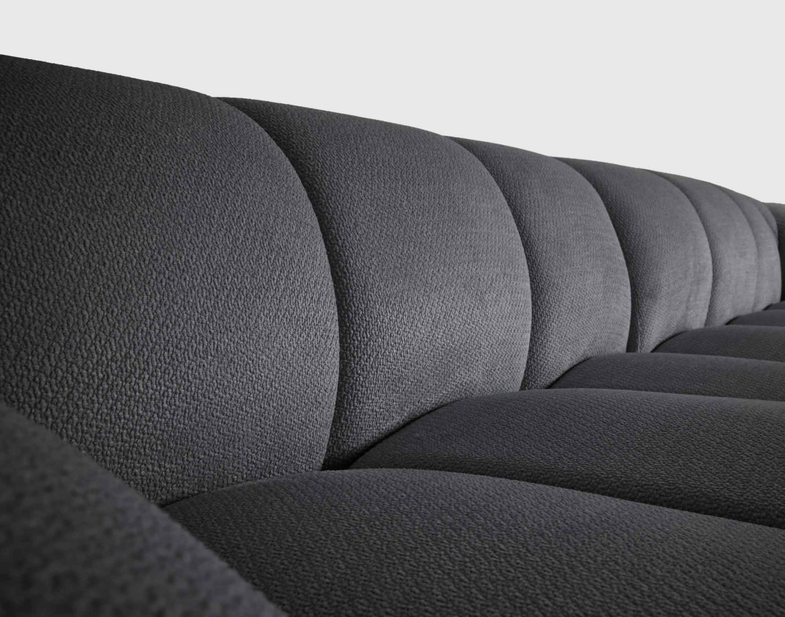 Canapé AVA d'angle réversible 4 places en velours texturé | Best Mobilier