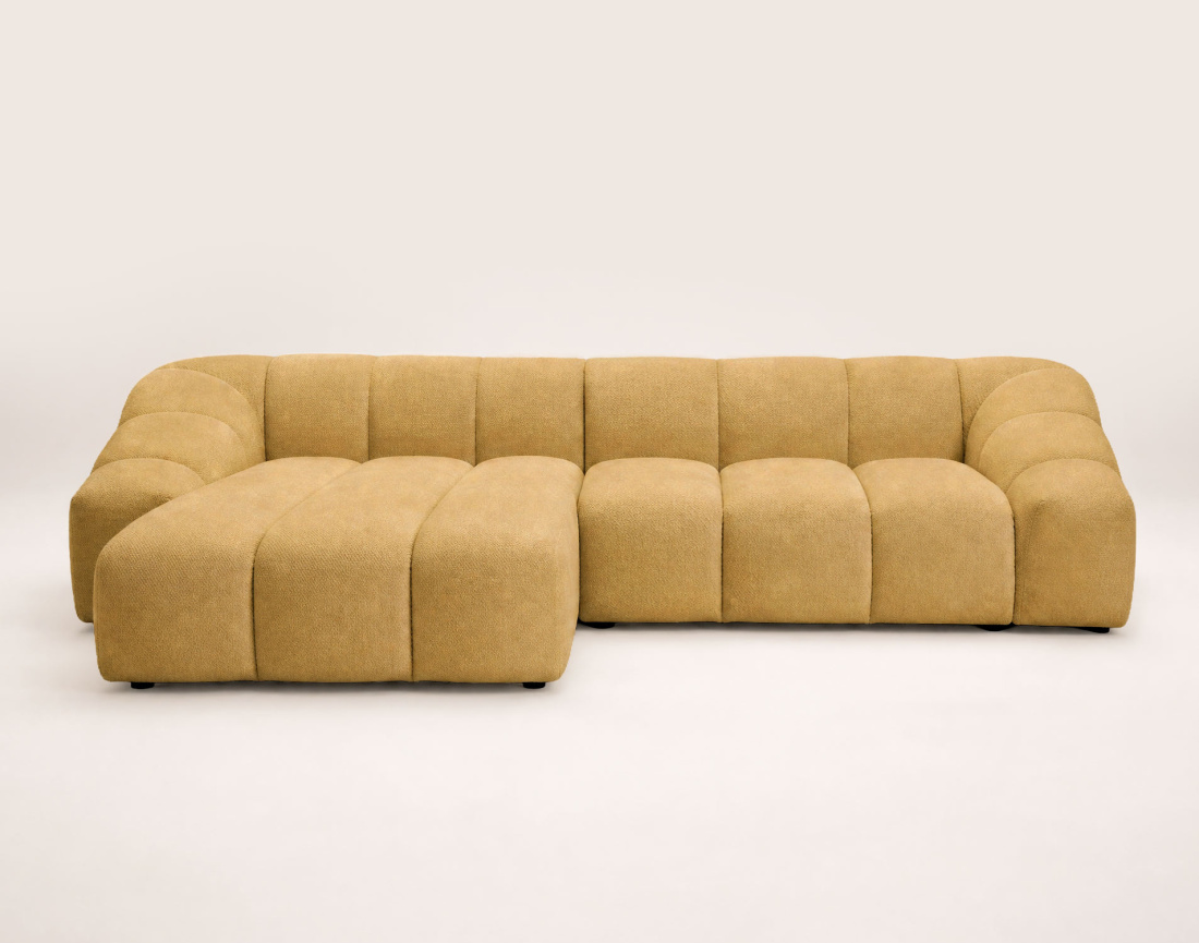 Canapé AVA d'angle réversible 4 places en velours texturé | Best Mobilier