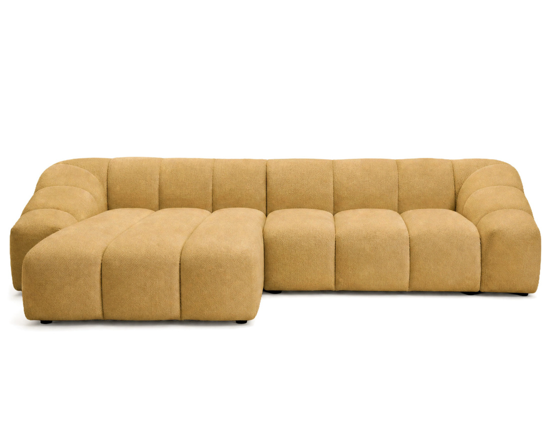 Canapé AVA d'angle gauche 4 places en velours texturé