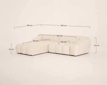 Canapé AVA d'angle réversible 4 places en velours texturé | Best Mobilier