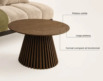 Pack Essentiel Studio ensemble clic-clac Samarra + table basse Freya + plaid Palerma | Best Mobilier