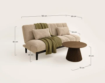 Pack Essentiel Studio ensemble clic-clac Samarra + table basse Freya + plaid Palerma | Best Mobilier