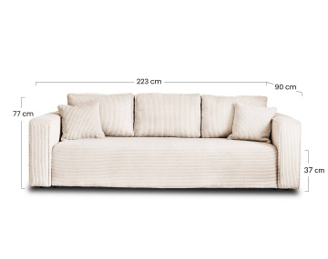 Canapé droit 3 places convertible Pet Friendly Topaze - Best Mobilier