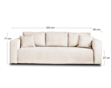 Canapé droit 3 places convertible Pet Friendly Topaze - Best Mobilier