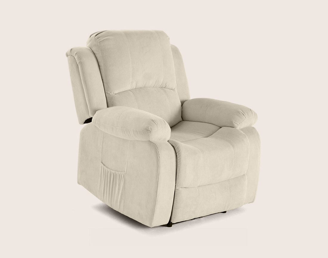 Fauteuil ARMAND relax électrique en velours côtelé | Best Mobilier
