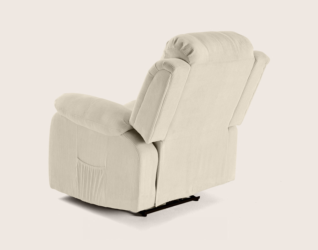 Fauteuil ARMAND relax électrique en velours côtelé | Best Mobilier