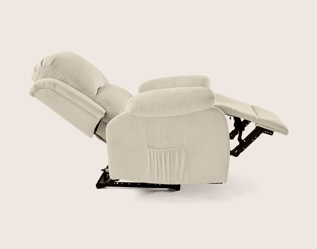 Fauteuil ARMAND relax électrique en velours côtelé | Best Mobilier