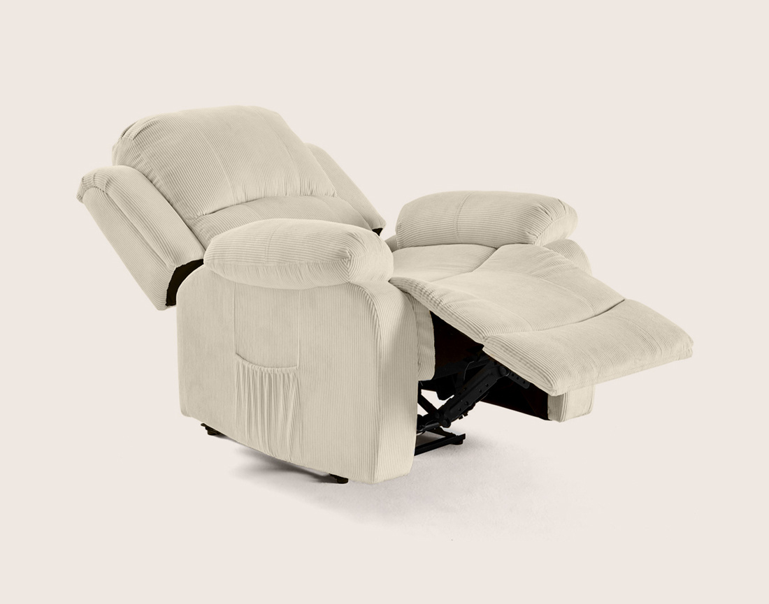Fauteuil ARMAND relax électrique en velours côtelé | Best Mobilier