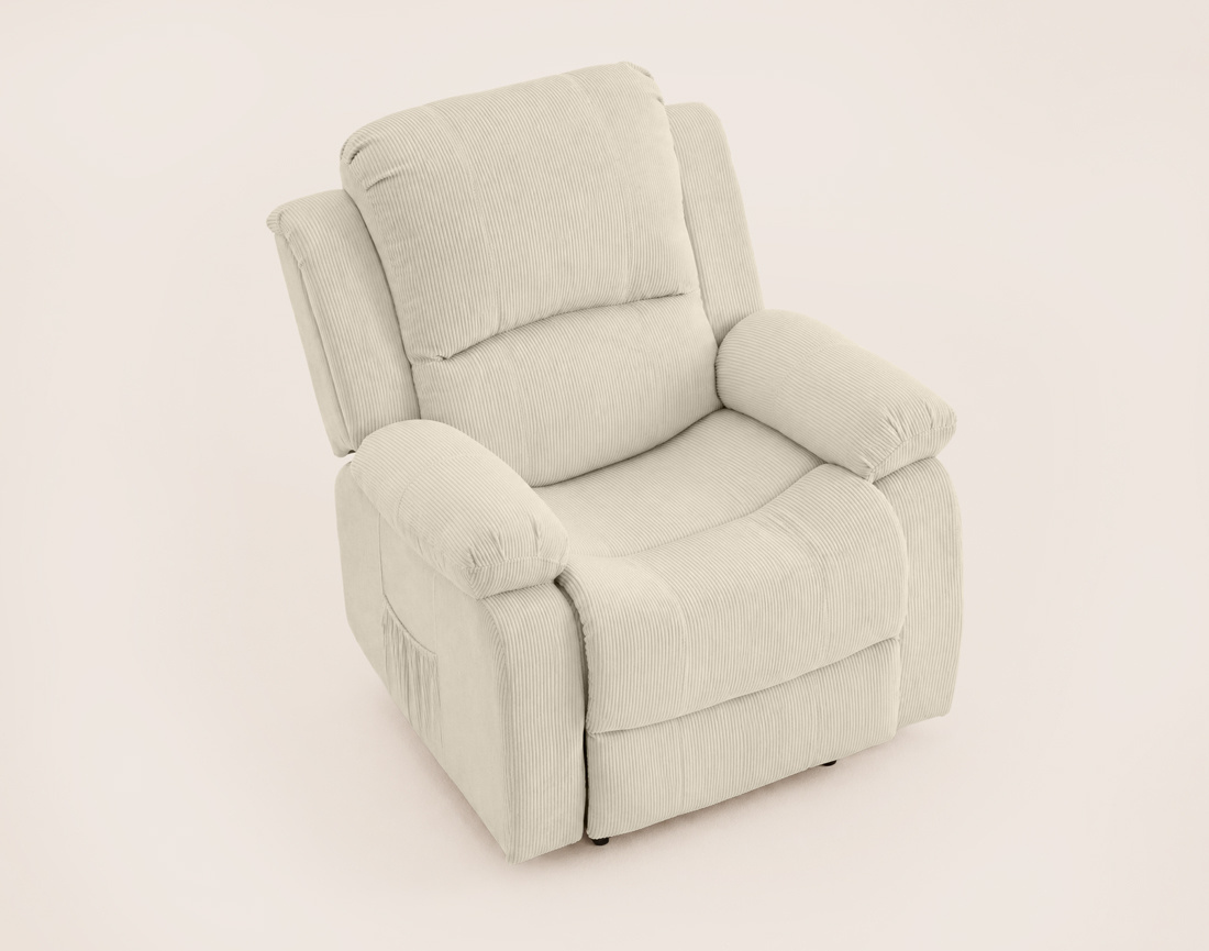Fauteuil ARMAND relax électrique en velours côtelé | Best Mobilier