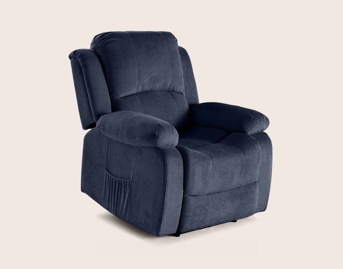 Fauteuil ARMAND relax électrique en velours côtelé | Best Mobilier