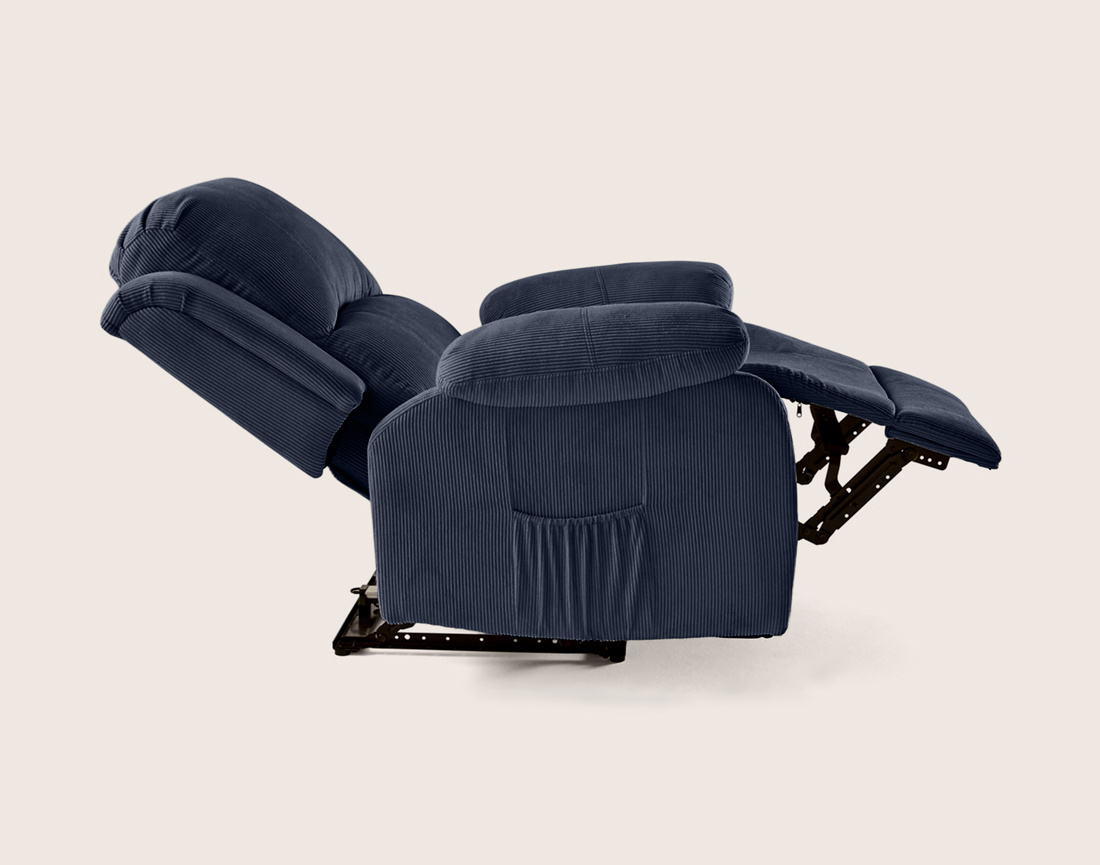 Fauteuil ARMAND relax électrique en velours côtelé | Best Mobilier