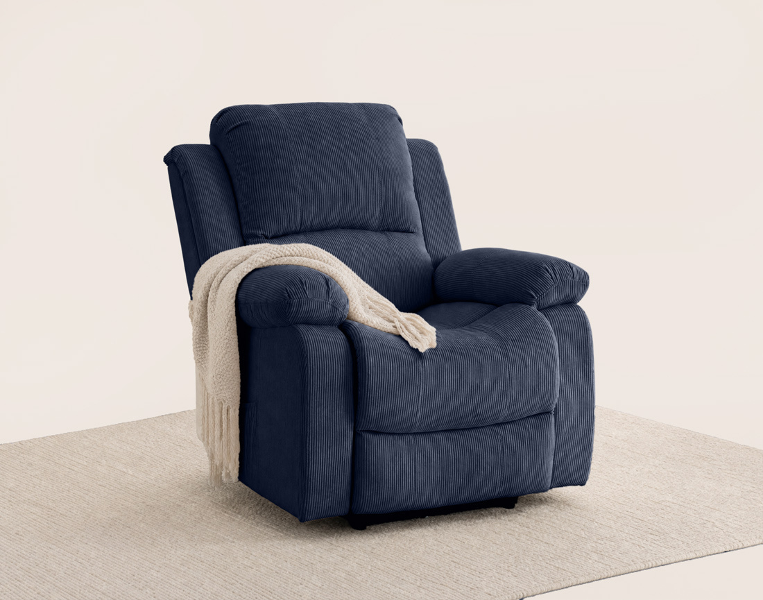 Fauteuil ARMAND relax électrique en velours côtelé | Best Mobilier