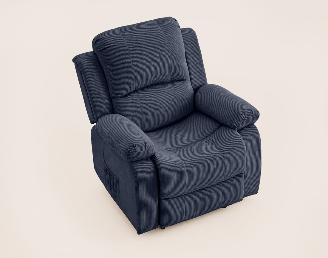 Fauteuil ARMAND relax électrique en velours côtelé | Best Mobilier