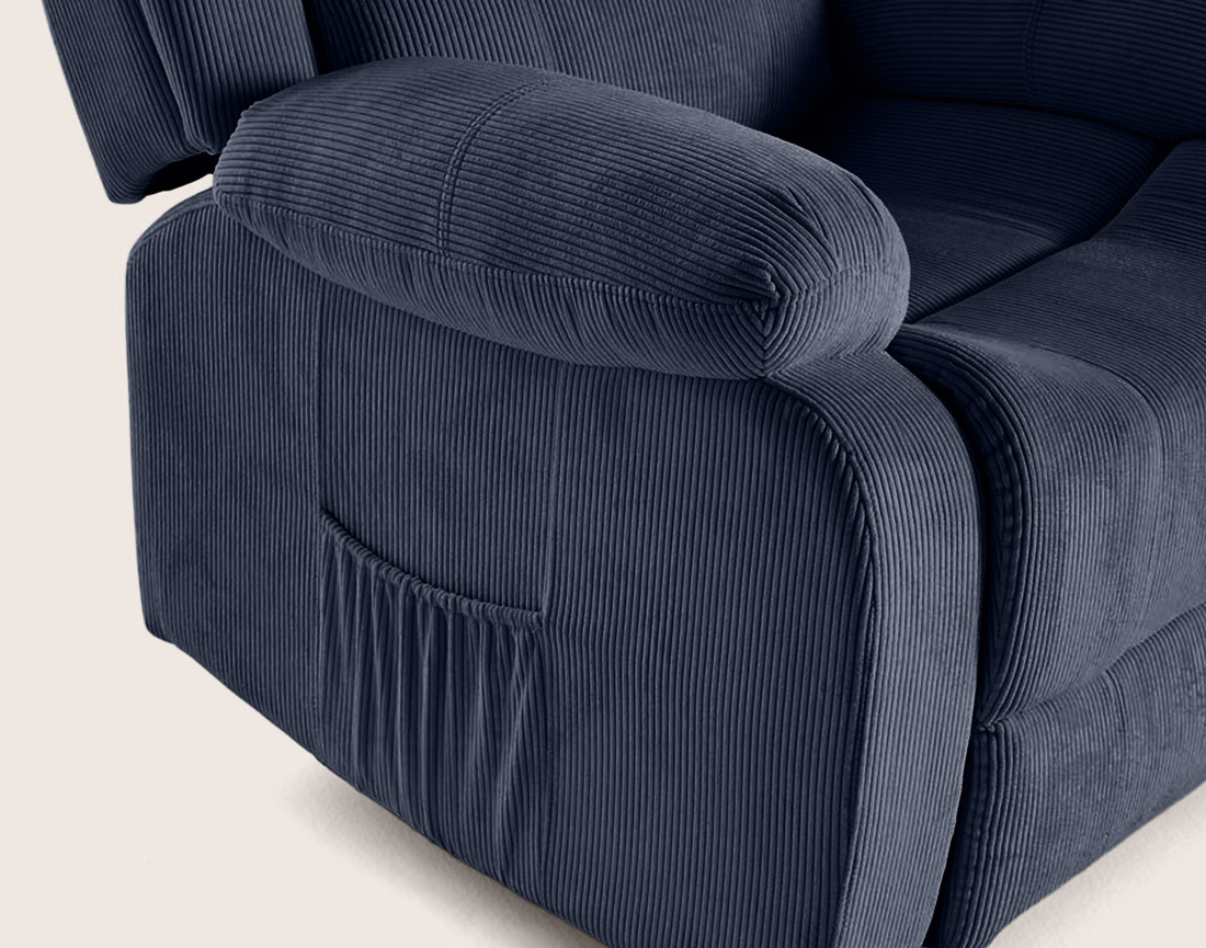 Fauteuil ARMAND relax électrique en velours côtelé | Best Mobilier