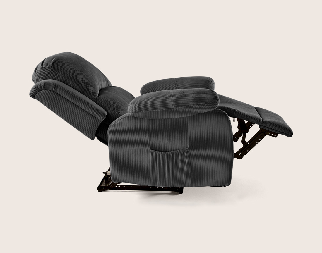 Fauteuil ARMAND relax électrique en velours côtelé | Best Mobilier