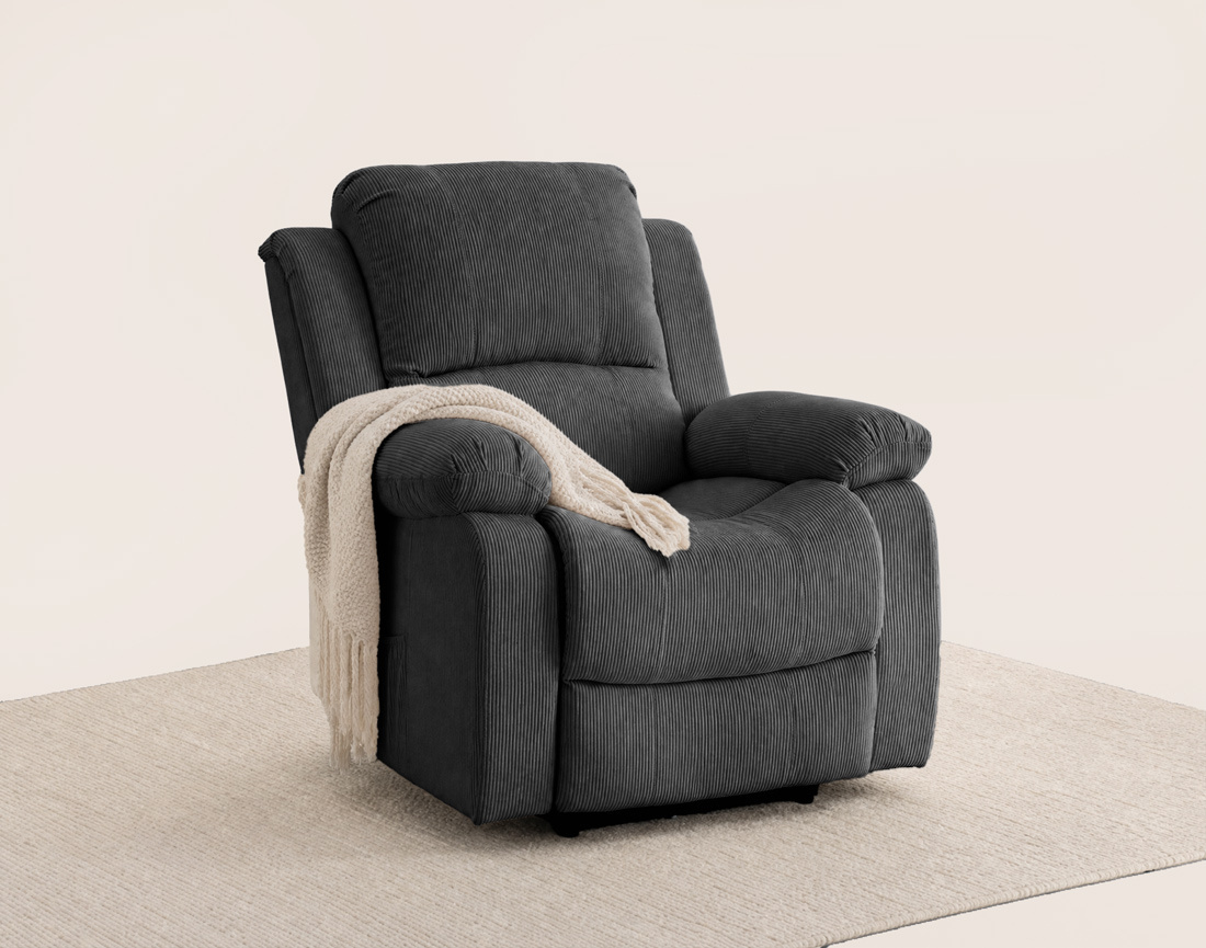Fauteuil ARMAND relax électrique en velours côtelé | Best Mobilier
