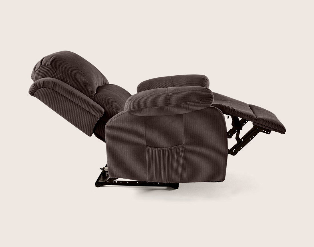 Fauteuil ARMAND relax électrique en velours côtelé | Best Mobilier