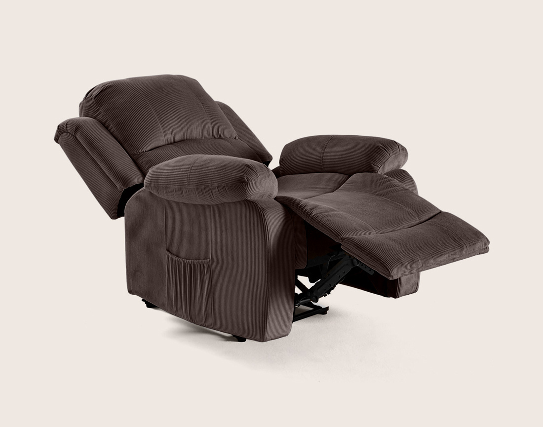 Fauteuil ARMAND relax électrique en velours côtelé | Best Mobilier