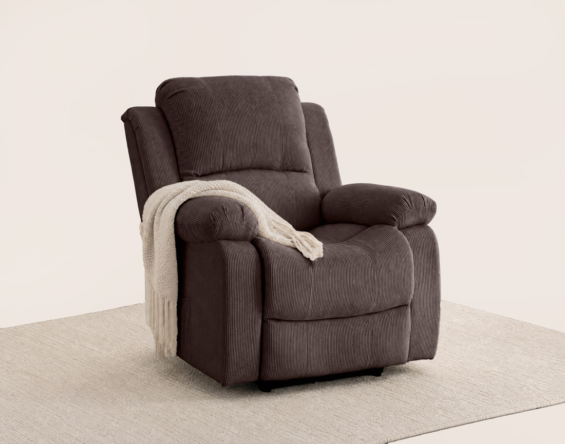 Fauteuil ARMAND relax électrique en velours côtelé | Best Mobilier