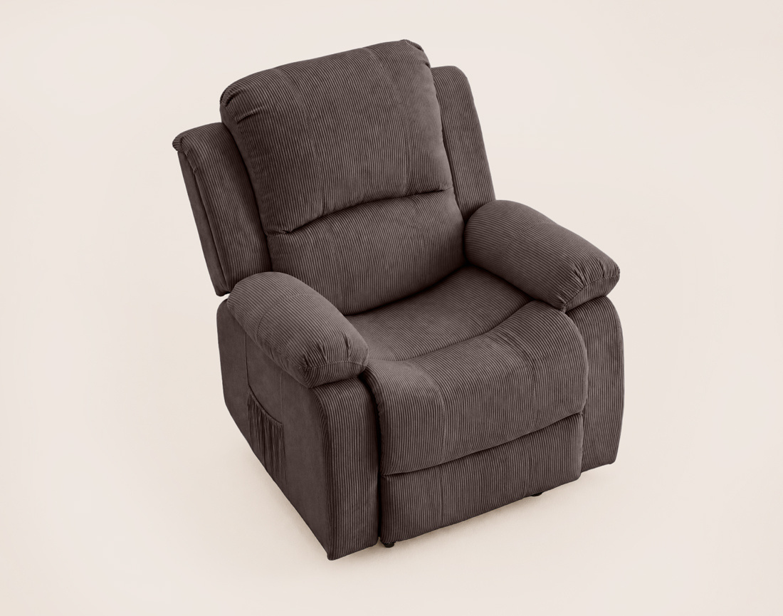 Fauteuil ARMAND relax électrique en velours côtelé | Best Mobilier