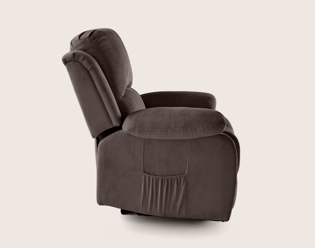 Fauteuil ARMAND relax électrique en velours côtelé | Best Mobilier