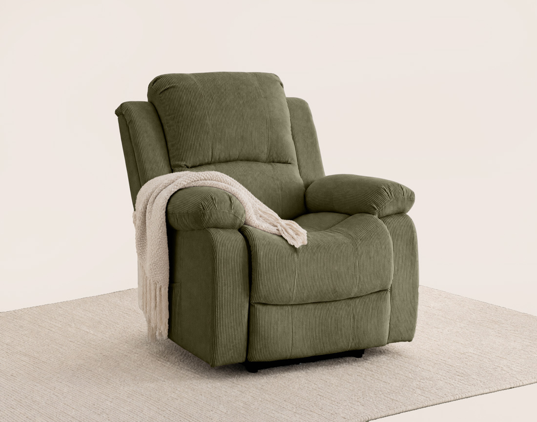 Fauteuil ARMAND relax électrique en velours côtelé | Best Mobilier