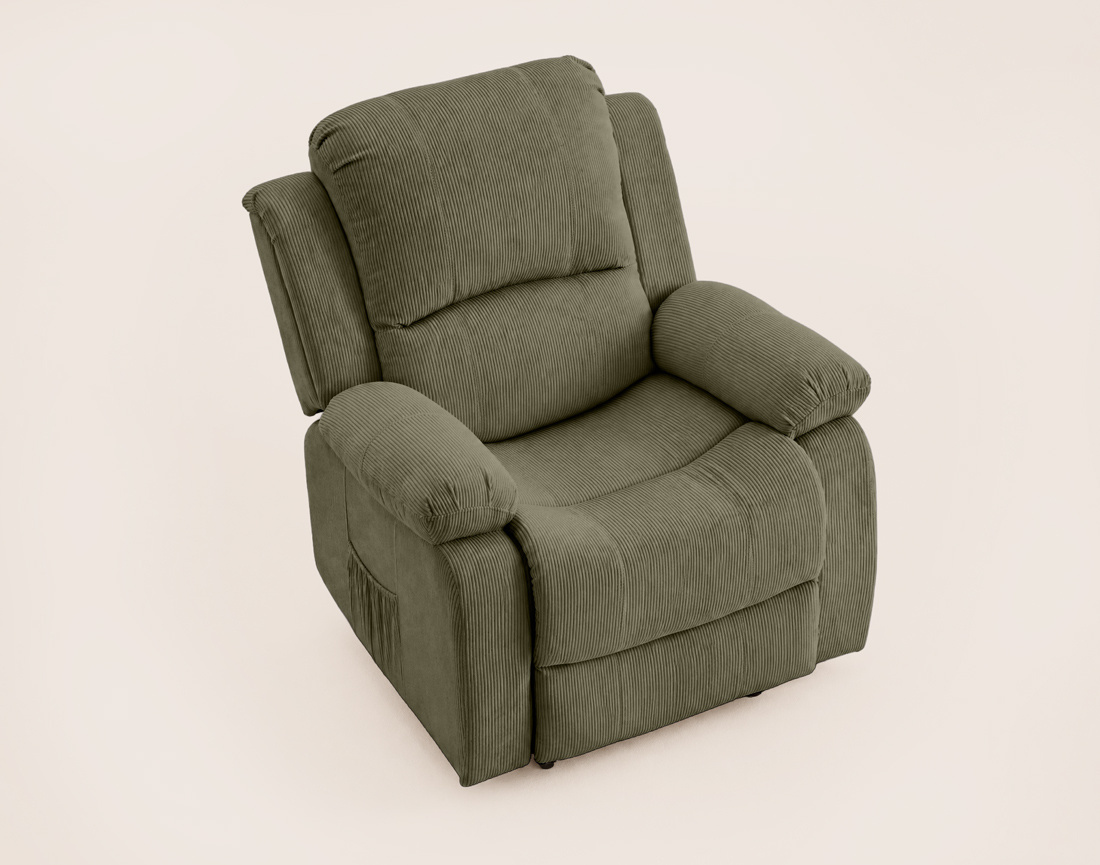 Fauteuil ARMAND relax électrique en velours côtelé | Best Mobilier