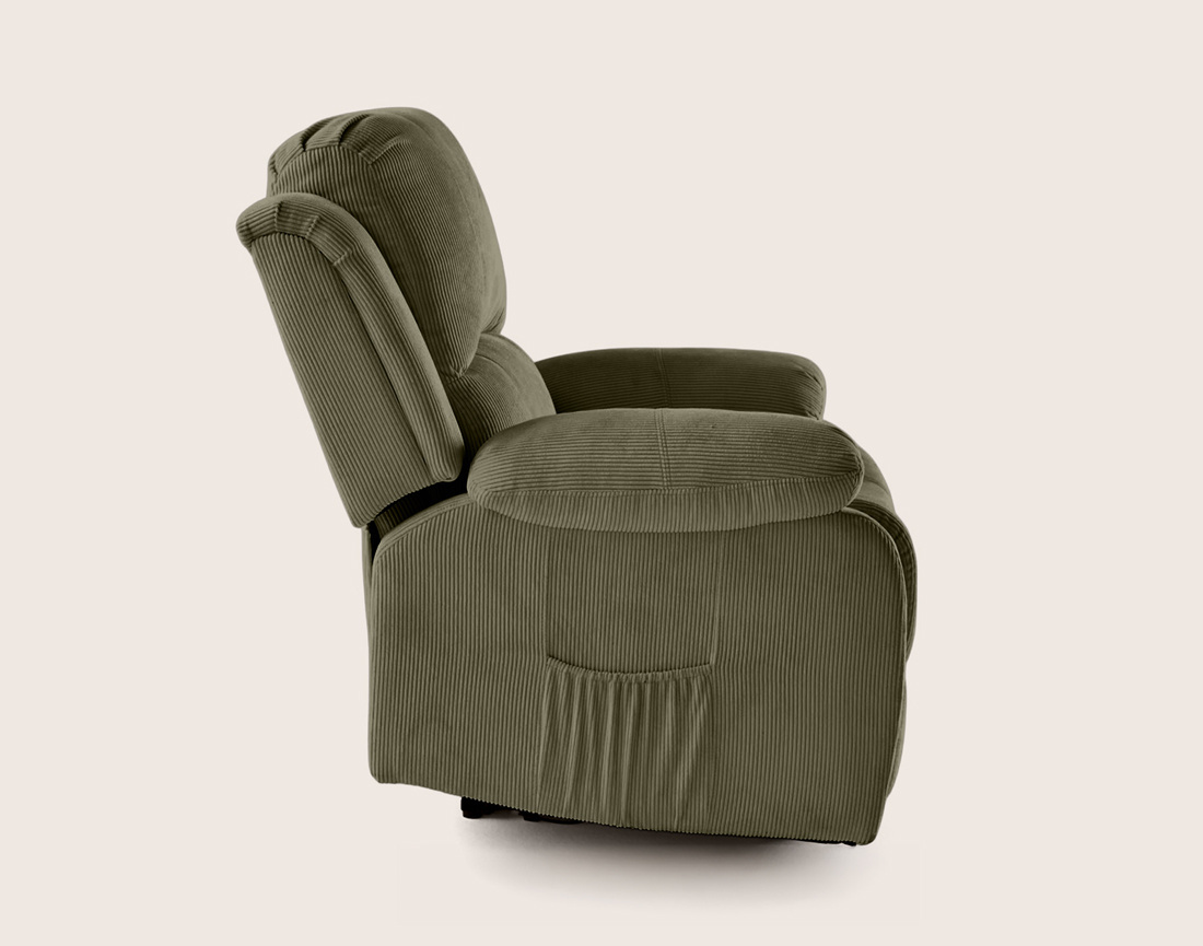 Fauteuil ARMAND relax électrique en velours côtelé | Best Mobilier