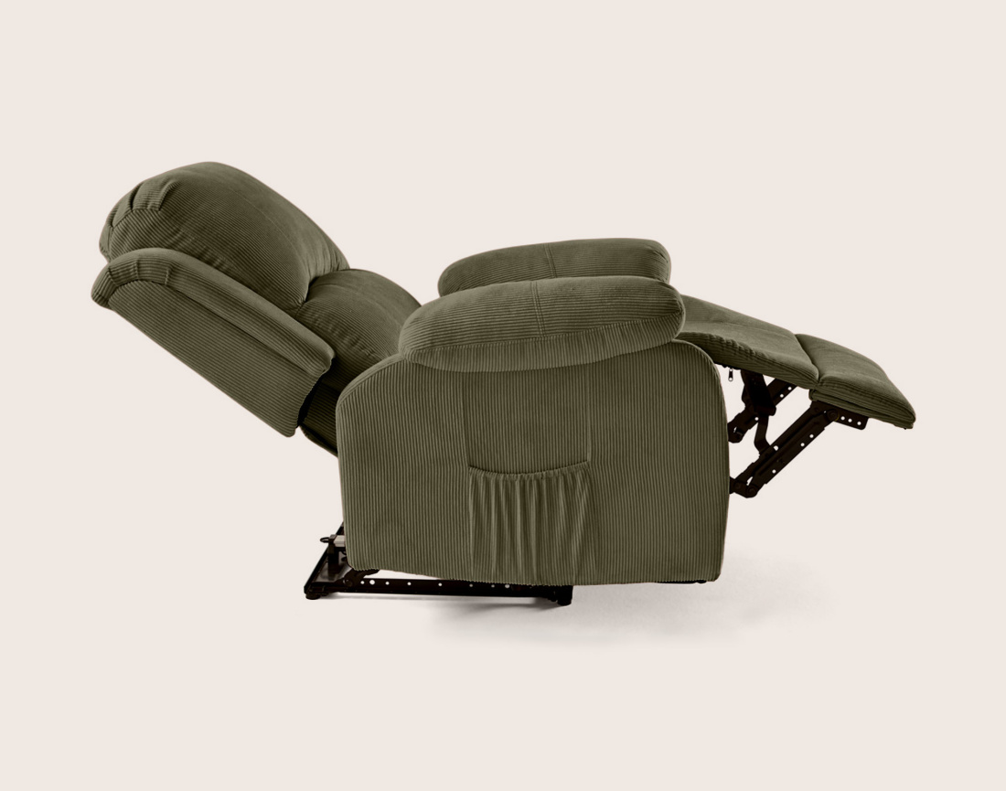Fauteuil ARMAND relax électrique en velours côtelé | Best Mobilier
