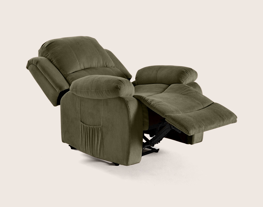 Fauteuil ARMAND relax électrique en velours côtelé | Best Mobilier