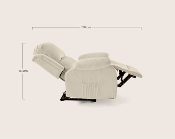 Fauteuil ARMAND relax électrique en velours côtelé | Best Mobilier