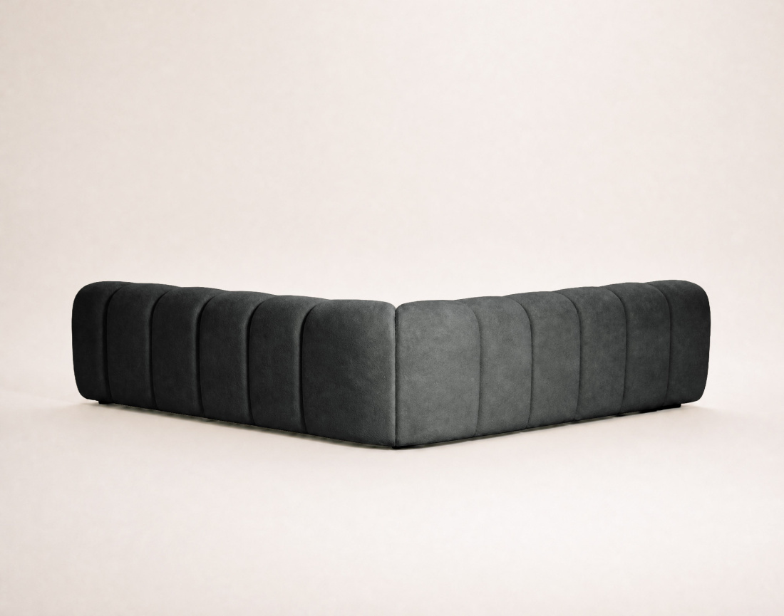 Canapé AVA d'angle L 5 places en velours texturé | Best Mobilier
