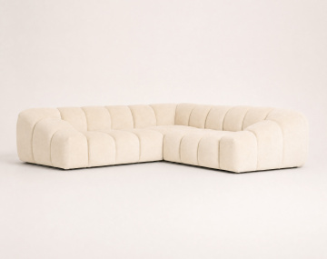 Canapé AVA d'angle L 5 places en velours texturé | Best Mobilier
