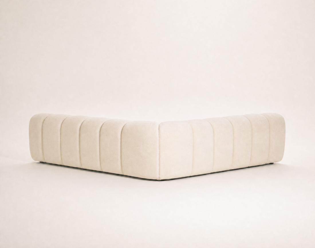 Canapé AVA d'angle L 5 places en velours texturé | Best Mobilier