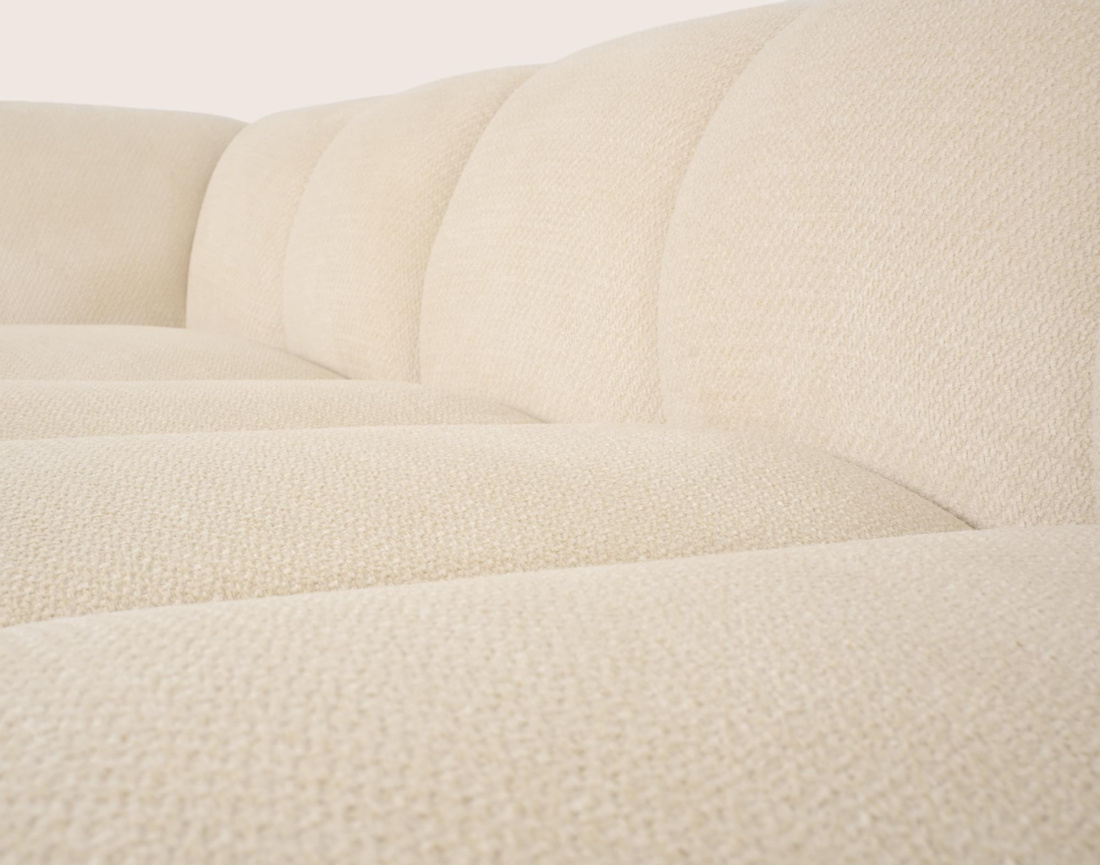 Canapé AVA d'angle L 5 places en velours texturé | Best Mobilier
